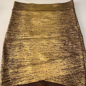 Metallic Gold Bandage Skirt